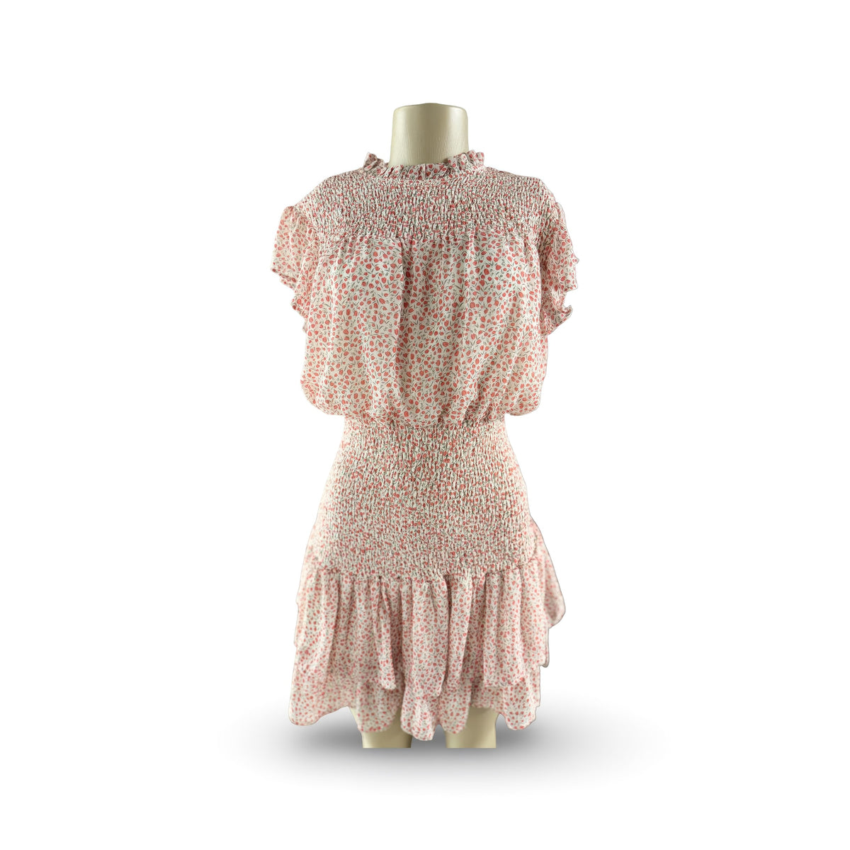 Timing Floral Smocked Dress — Pink, on a white background