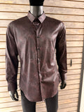 Platini Stretch Foil Western Shirt — Black, front view