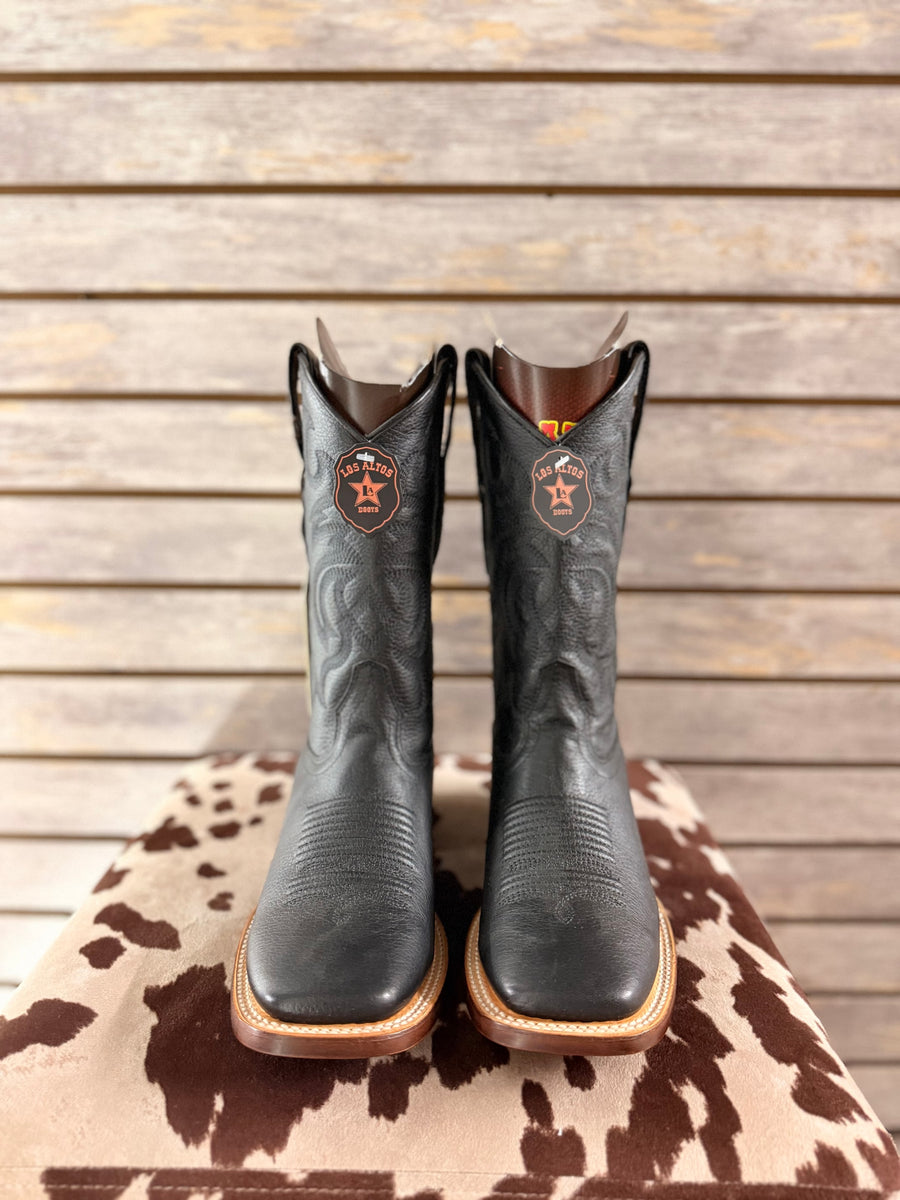 Los Altos Boots Men’s Rodeo Boot — Black, front view
